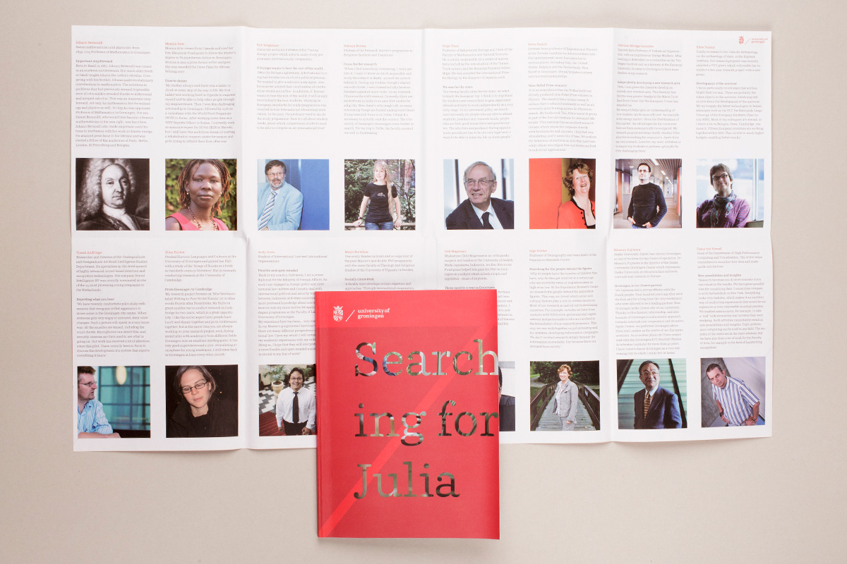 rijksuniversiteit groningen-brochure-searching-for-julia-cover-poster-open