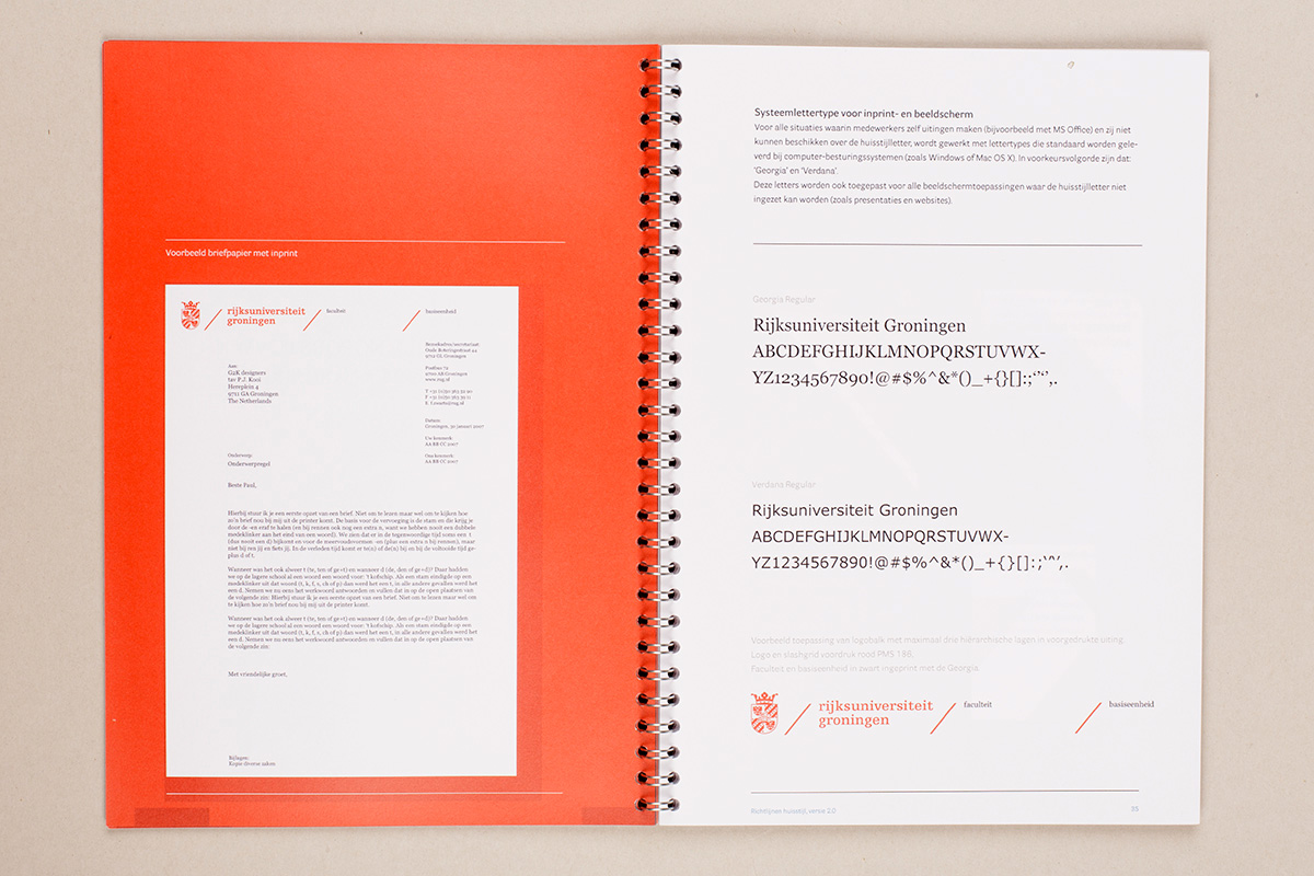 rijksuniversiteit groningen-huisstijl-richtlijn-boekje-spread-briefpapier