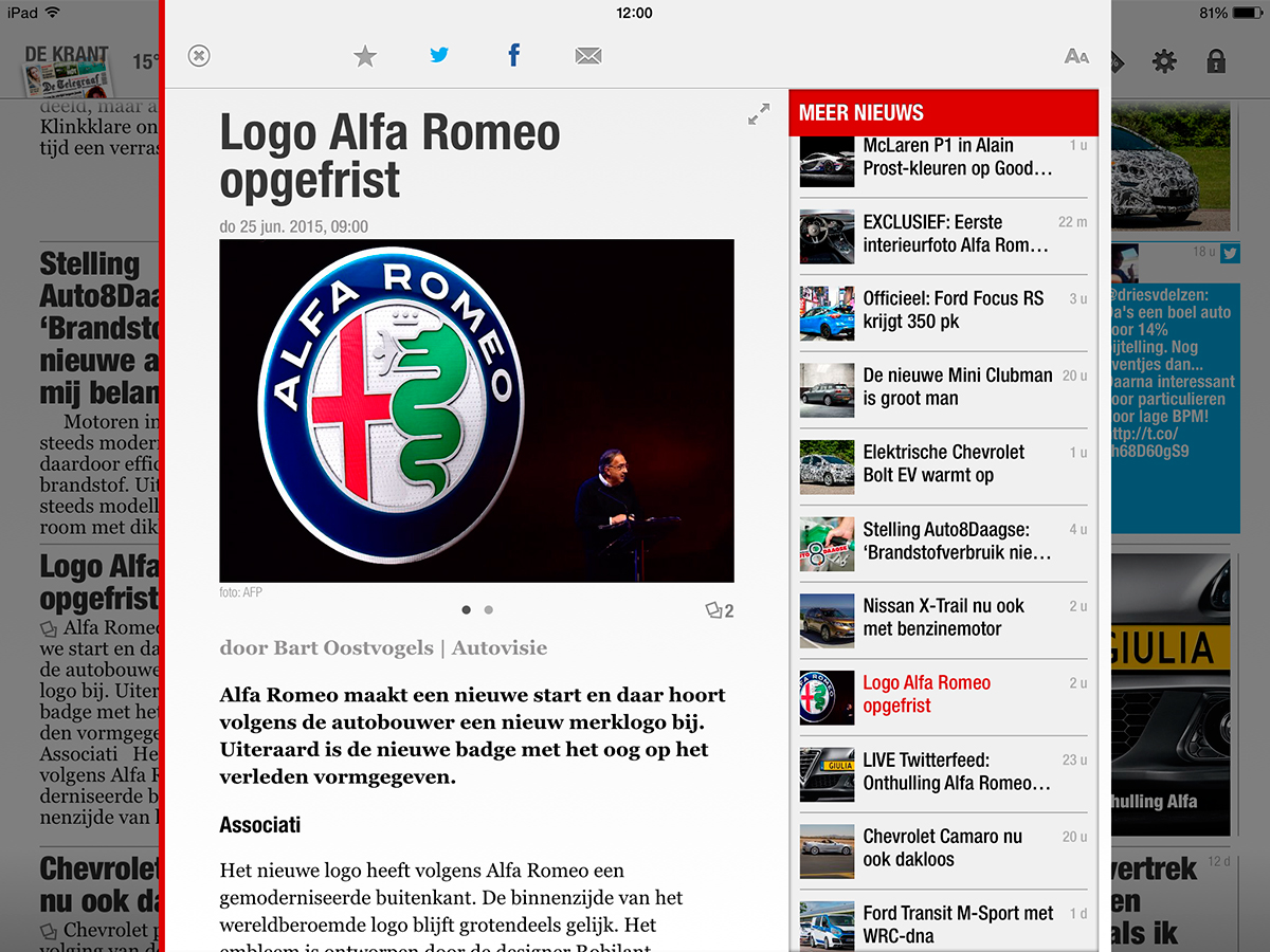 telegraaf krant-ipad-artikel-liggend
