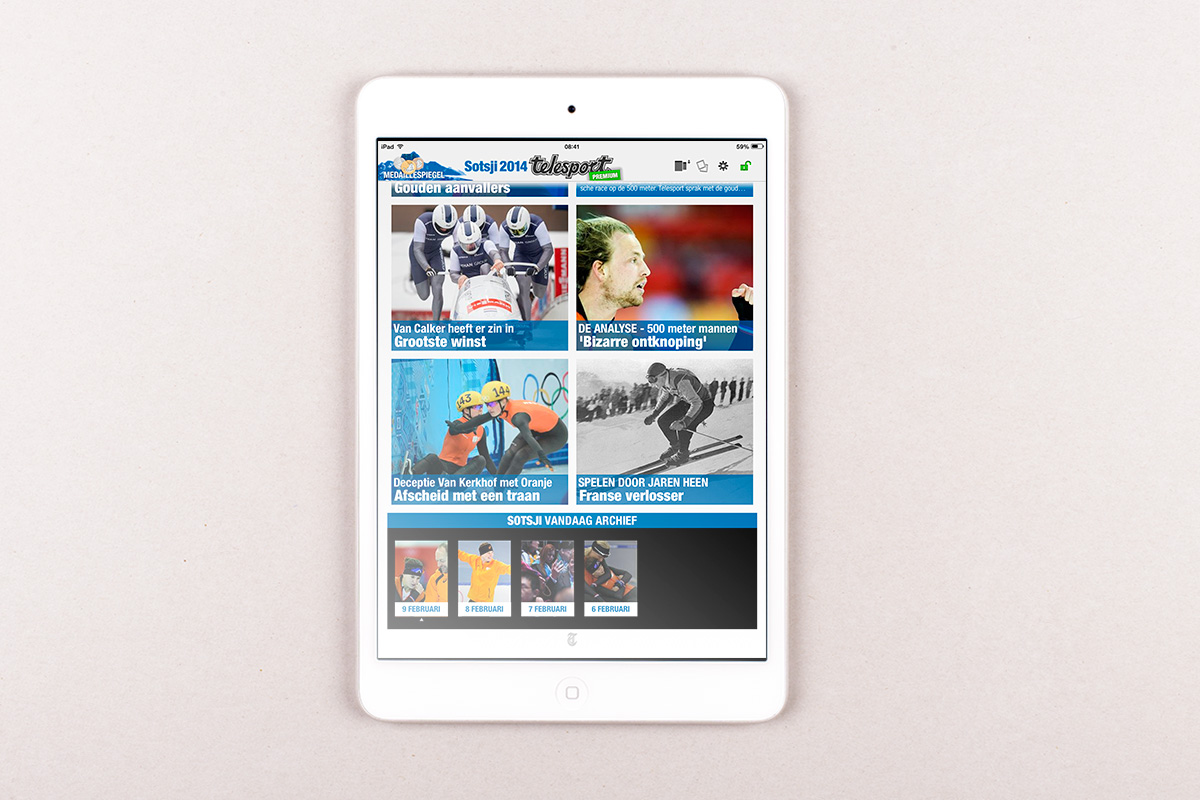 telegraaf krant-ipad-mini-sotsji-special-foto-overzicht